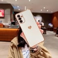 thumbnail image 3 of Compatible with Samsung Galaxy A14 5G Case,Love Heart Pattern Electroplated Design Soft TPU Shockproof Protective Phone Case Full Camera Lens Protection Cover for Samsung Galaxy A14 5G-White, 3 of 7