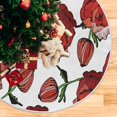 thumbnail image 5 of FMSHPON Valentine's Day Rose Flower (1) Xmas Christmas Tree Skirt Stand Mat for Holiday Party Decoration Indoor Outdoor 36 inches, 5 of 6