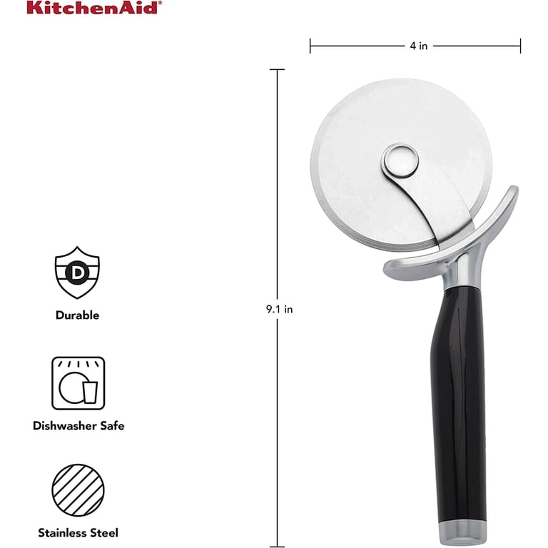 Classic Pizza Cutter Wheel With Finger Guard – Sharp Stainless Steel Blade, Non-Slip Grip, Dishwasher Safe, For Pizzas, Pies, Herbs & More