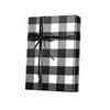 1 Pack, Buffalo Plaid Black and White Gift Wrap, 18"x833', Full Ream Roll for Party, Holiday & Events, Made in USA
