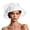 White, variant on CheerKidz Women's Solid Color Wide Brim Organza Dress Hat with Floral Embroidery and Mesh Detail, Elegant for Formal Events (Blue,Free Size).