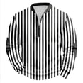 thumbnail image 3 of Chandail Sans Capuche pour Homme pour Usage Quotidien Décontracté Mode Urbaine Carnaval à Rayures Demi-Glissière Manches Longues Col Ras du Cou, 3 of 3
