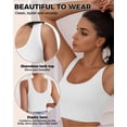 thumbnail image 4 of 2 Tops de tirantes AURUZA sin mangas con cuello en U para mujer, crop tops blancos x2, 4 of 6