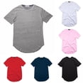 thumbnail image 6 of CENL Men Fashion Extended Long Line T-shirt Hip Hop Streetwear Punk Short Sleeve Tops, 6 of 7