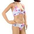 thumbnail image 1 of Ensemble de Bikini à Imprimé Floral Blanc avec Détails Ajourés, 1 of 5