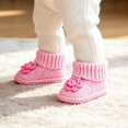 thumbnail image 2 of OOOUM Baby Booties Newborn Cozy Knit First Walkers Flower Soft Sole Infant Shoes,CN:One Size, 2 of 6