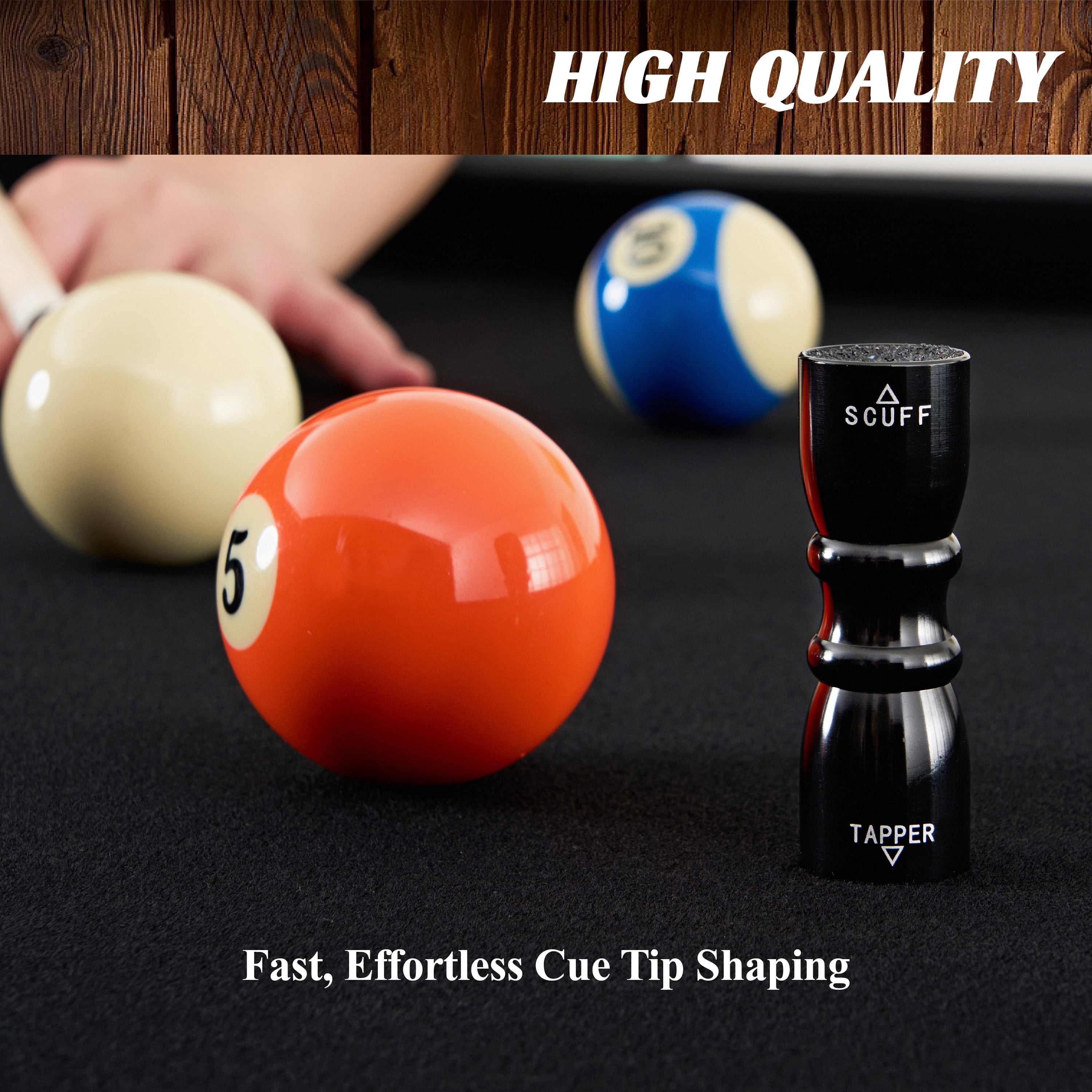 Barrington Billiards 49-Piece Pool Cue Tip Kit with 40 Slip-On Tips, 8 Blue Chalk Cubes, and 1 Cue Tip Shaper Tool