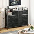 thumbnail image 1 of COZONY Commode Moderne en Tissu de 39 Pouces, avec Station de Recharge USB, Coffre de Rangement à 9 Tiroirs pour Chambre et Salon, Saule Noir, 1 of 10