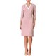 thumbnail image 1 of INSPIRE CHIC Vestido Lápiz de Manga 3/4 para Mujer con Color Contrastante y Escote en V, Elegante Vestido de Trabajo, L Rosa, 1 of 5