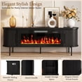 thumbnail image 5 of Waleaf 70" Fluted TV Stand with 40" Electric Fireplace, Mid Century Modern Entertainment Center for TVs Up to 80", Sliding Door Media Console for Living Room, Bedroom, 5 of 8