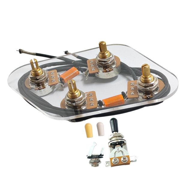 Electric Guitar Prewired Cable Arnés de Cableado con Potenciómetro Y Interruptor Conector Metálico Circuito para Bajo Ruido Instalación Fácil Adecuado