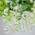 thumbnail image 4 of Wisteria Garland 5pcs Artificial Flowers Garland Wisteria Vine Artificial Hanging Flowers Plants Greenery Fake Leaf Garland for Wedding Kitchen Home Party Decor(Milk White), 4 of 5