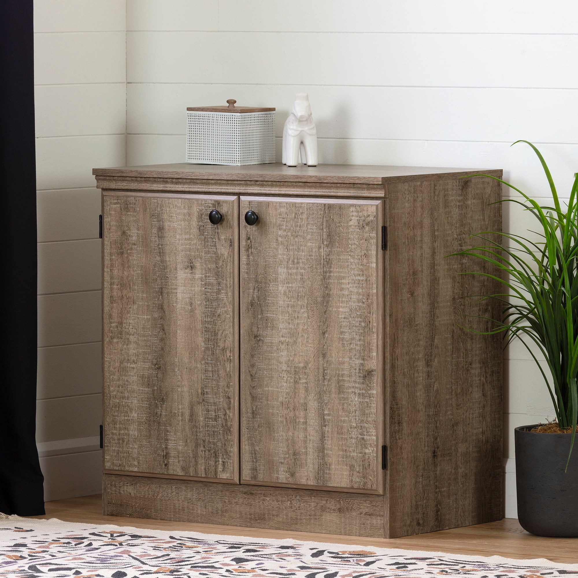 South Shore Small 2Door Storage Weathered Oak