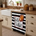 thumbnail image 2 of Hello Football Cabinet Curtains for Kitchen 35"W x 35"L, Watercolor Black White Strips Sport Laundry Sink Cabinets Magic Tape Short Curtain Privacy Panel for Bathroom Vanity Cabinets, 2 of 9