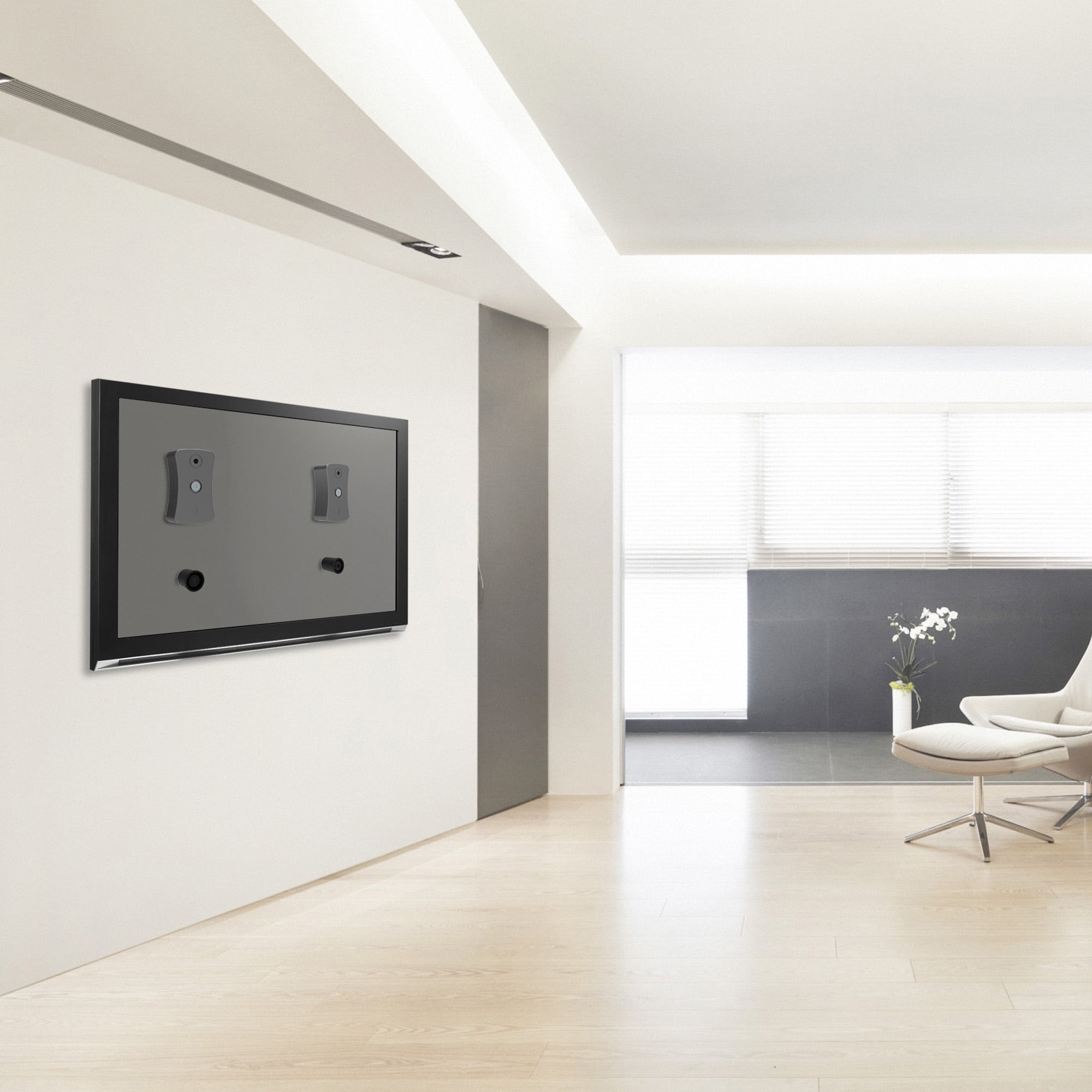 Link2Home Premium Fixed TV Wall Mount for Any TV Types and Sizes up to 90 in. Can be Mounted Directly on The sheetrock /plasterboard Walls, No Studs Required. up to 150 lbs. VESA Patterns 100/800.
