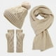 thumbnail image 1 of Conjunto de 3 piezas de gorro, bufanda y guantes de punto con retorcimientos de masa frita para abrigar a las mujeres en otoño e invierno, 1 of 6