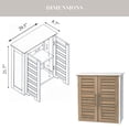 thumbnail image 4 of Evideco Wall Mounted Bathroom Cabinet Stockholm Collection Double Vented Doors White and Oak Finish, 4 of 10