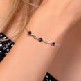 thumbnail image 3 of Gem Stone King 1.84 Ct Red Rhodolite Garnet E-F Lab Grown Diamond 925 Silver and 10K Yellow Gold 7 inch Tennis Bracelet for Women with 1 inch Extender, 3 of 6
