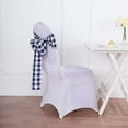 thumbnail image 4 of Efavormart 5pcs | Buffalo Plaid Checkered Polyester Chair Sashes Gingham Chair Sashes  for Dinner,  Outdoor or Indoor Gatherings Home Decorations - Navy Blue/White, 4 of 4
