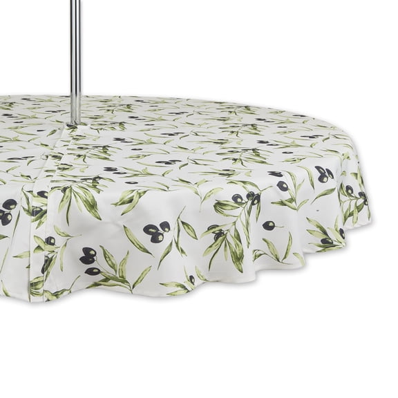 Olives Print Outdoor Tablecloth with Zipper, 60 Round