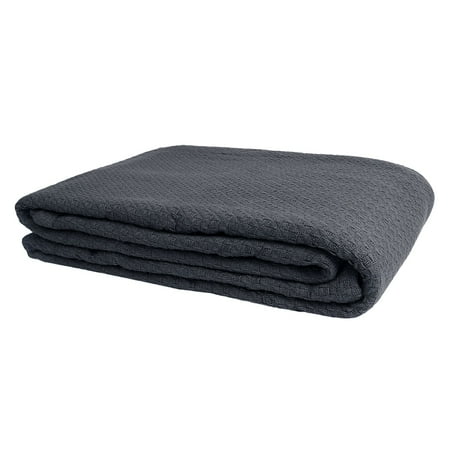 Intradeglobal Hotel Luxury Super soft Cotton Blanket, King, Dark Grey