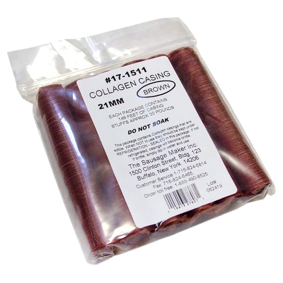 The Sausage Maker - Mahogany Collagen Sausage Casings, 21mm (7/8")