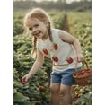 thumbnail image 6 of Loicainy Toddler Baby Girl Summer Shorts Outfits Set 6 12 18 24 Months 2T 3T 4T 3D Knit Strawberry Tank Tops and Denim Shorts 2 Piece Clothes Sets, 6 of 10