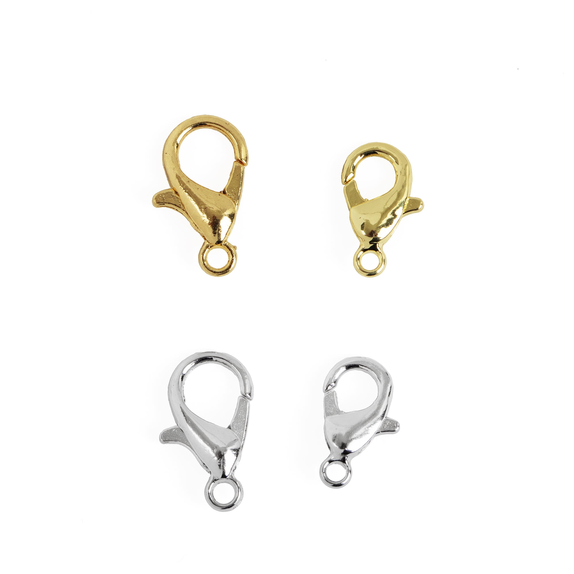 Cousin DIY 180 Piece Lobster Clasp Bulk Pack with Case, Silver/Gold Finish, Metal, 10-12mm, 69995767