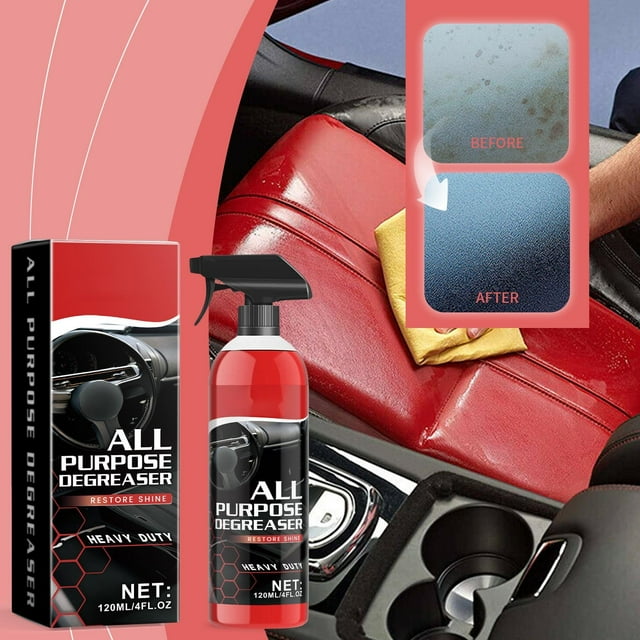 All Purpose Degreaser & Car Interior Cleaner - 120ml Heavy Duty Multi-Surface Cleaner for Cars & Home - Fast-Acting Grease & Dirt Remover - Easy Spray & Wipe Formula