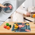 thumbnail image 3 of Yayeee Dish Drying Mat for Kitchen Counter 16" x 18" Microfiber Super Absorbent Coffee Decorative Pad, Pink Floral Flamingo, 3 of 9