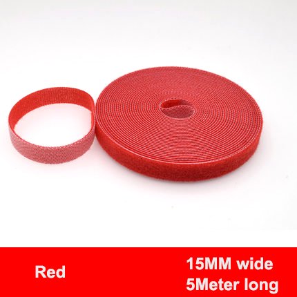 5m/rouleau 15/20mm Sangles Adhésives Ruban de Fixation Réutilisable Organisateur de Fils Crochets Boucles Attaches de Câbles Ruban Magique Accessoires DIY Rouge 15mm 5 Mètres Crochet et Boucle