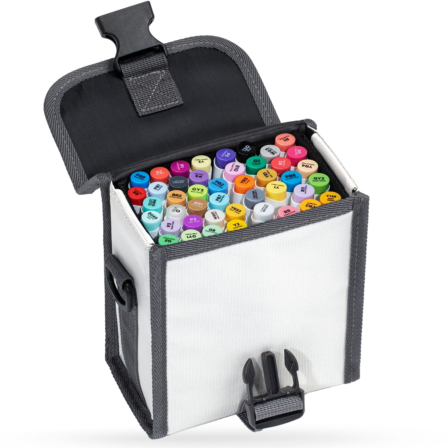 Ohuhu 40 Unique Colors Brush & Fine Dual Tips Alcohol Based Markers with 1 COLORLESS BLENDER for Coloring Illustration