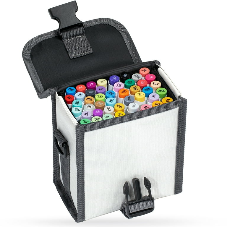 Ohuhu 40 unique colors brush-and-fine dual tips alcohol-based markers+ 1  COLORLESS BLENDER 