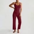 thumbnail image 4 of Guluxicc 2 Piece Womens Yoga Matching Sets Black Spaghetti Strap Tank Top with Yoga Capri Pants Casual Loungewear Ribbed Fabric for Casual Gym, 4 of 6