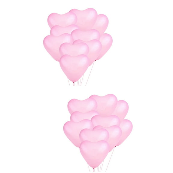 FONDOTIN Creative Pink Heart Balloons for Wedding and Party Decor 200Pcs
