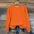 thumbnail image 7 of Cavosen Toddler Sweatshirts for Girls Boys Big Kids Long Sleeve Crewneck Pullover Sweatshirts Solid Stylish Sweatshirts Tops Warm Cute Lightweight Outfit Winter Orange 7T, 7 of 7
