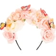 thumbnail image 1 of KAKOWELY Tocado de mariposa para mujer, diadema para fiesta de té, tocado de flores, diadema para disfraz de hada, 1 of 5