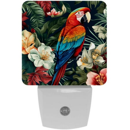 

Plug-in Night Lights Set Of 2 Jungle Parrot Automatic Dusk-To-Dawn Sensor LED Nightlights Home Decorative Lamp For Kids Teens Girls Boys Adults