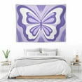thumbnail image 3 of COMIO  Purple Butterfly Tapestry Girls Cute Retro Abstract Groovy Y2K Danish Pastel Lavender Muted Lovely Funky Aesthetic Modern Preppy Wall Decor Bedroom Living Room Dorm Decor, 3 of 7