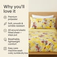 thumbnail image 2 of DaDa Bedding Sunshine Yellow Hummingbirds Floral Fitted & Flat Bed Sheets Set (JHW-925), 2 of 5
