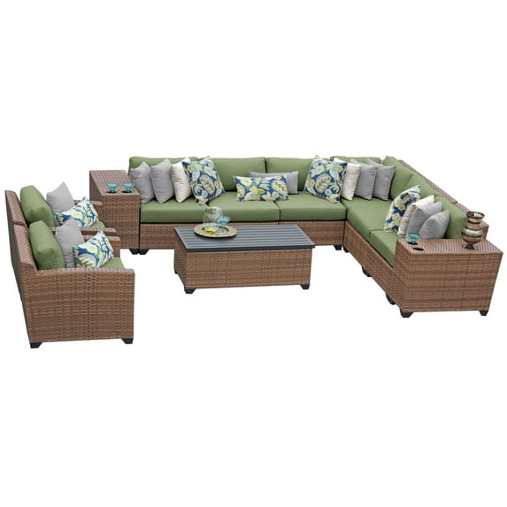 Tuscan 11 Piece Outdoor Wicker Patio Furniture Set 11d