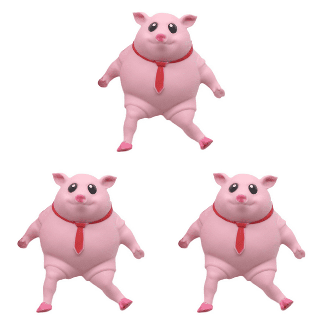 Toy Pig Squeeze Creative Fidget Stress Alivio para niños (9x9cm) Pink