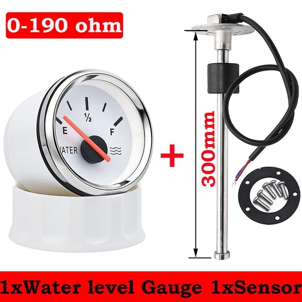 52mm Water Level Gauge With Water Level Sensor 100mm 125mm 150mm 200mm 300mm 400mm 0-190ohm Water Liquid Tank Level Indicator