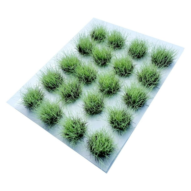 Mechones de hierba DIY Césped artificial Artesanía realista Mechones de arbustos de tierras bajas en miniatura Verde claro