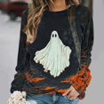 thumbnail image 6 of Wensltd Women Graphic Tees Halloween Tops Casual Fall Long Sleeve Pullover Tops, 6 of 6