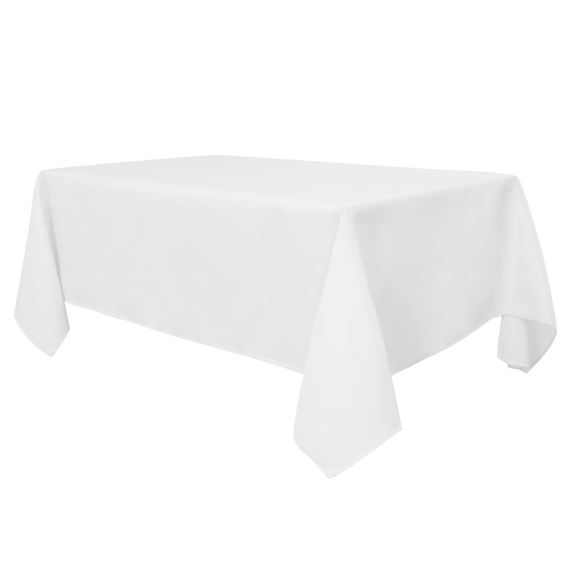 Rectangle Tablecloth Stain Resistant PolYester Table Cover White 60" x