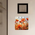 thumbnail image 3 of 16 Inch Wall Clock Battery Operated Square Clock Decorative for Office, Kitchen, Outdoor, Living Room，Flowers Paintings Landscape Style, 3 of 4