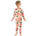 thumbnail image 3 of Pink Peach Cotton Pajamas 2 Piece Set Sleepwear Soft and Comfortable Homewear Nightwear, 3 of 7