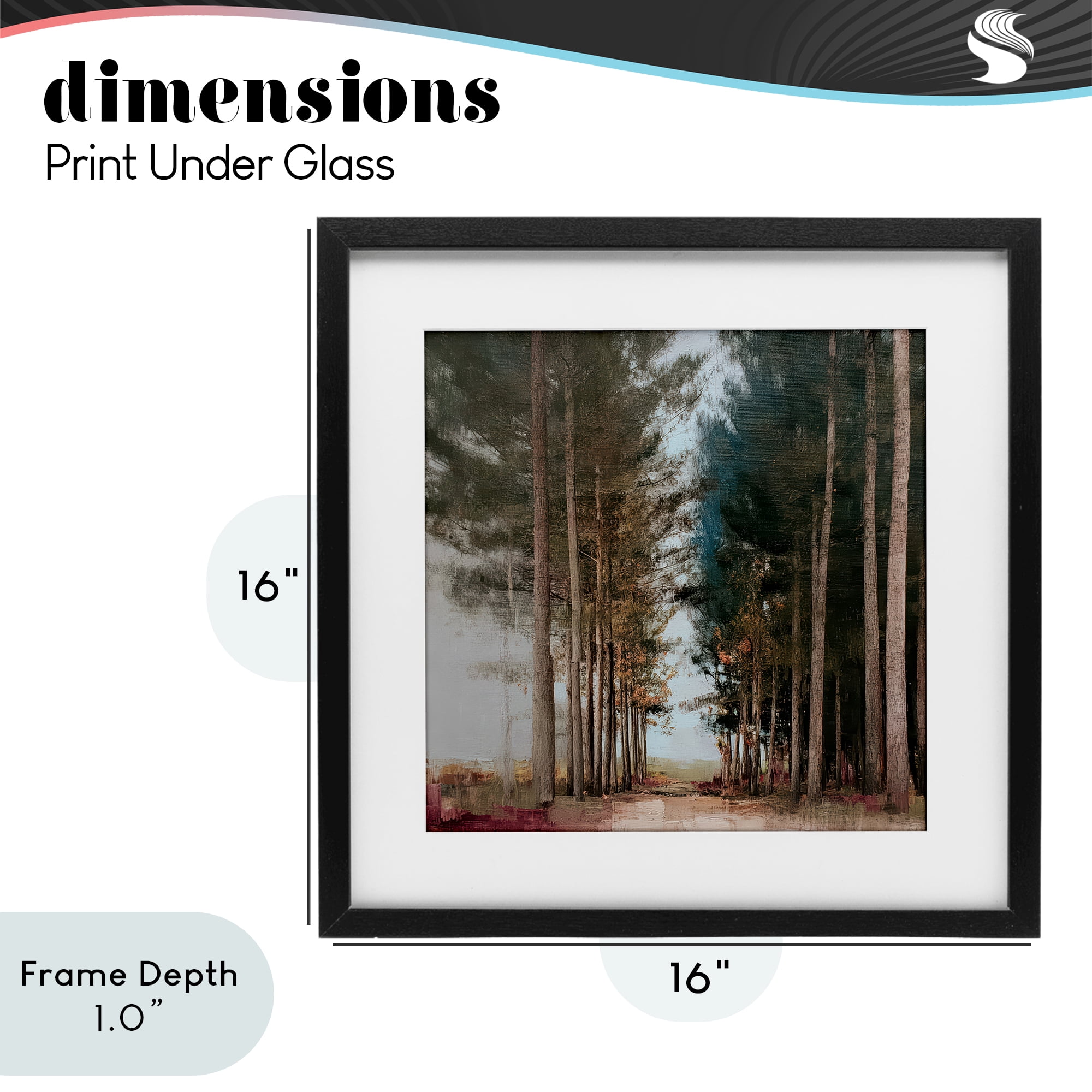 Stupell Industries Tall Trees Pathway Black Framed Print Under Glass, design by Kim Curinga