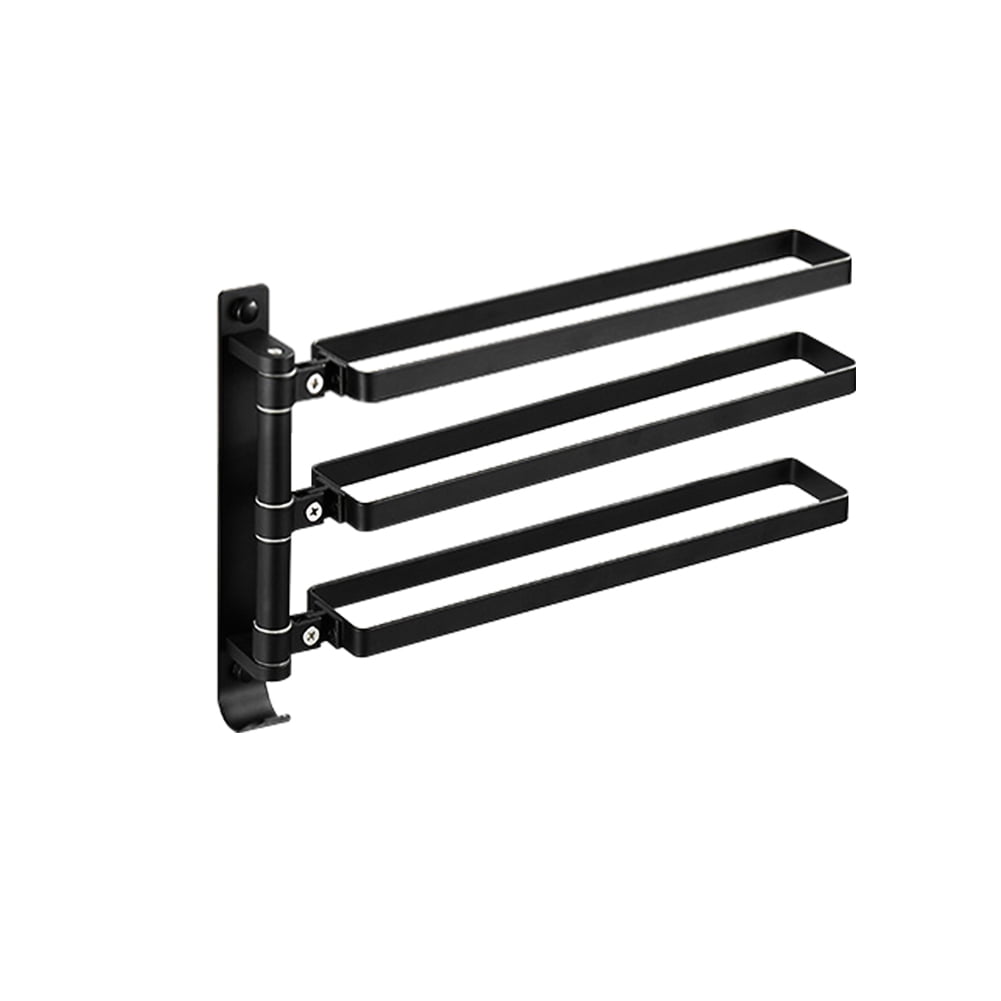 Kepooman Kitchen Dish Cloth Hanger Wall Mounted Hand Towel Bar Bathroom Towel Holder with 3 Swing Out Arms, Black Kepooman Kitchen Dish Cloth Hanger Wall Mounted Hand Towel Bar Bathroom Towel Holder with 3 Swing Out Arms, Black